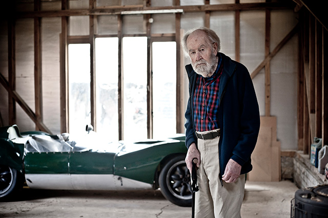 Eric Broadley in his renovated barn with his Mk1